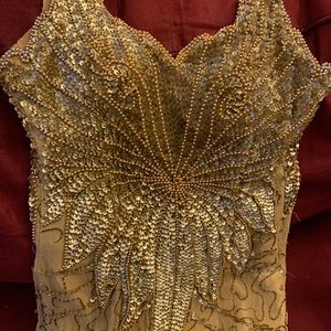 Vintage gold beaded gown